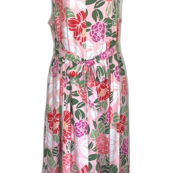 CUDDL DUDS PINK FLORAL KNIT MAXI DRESS PETITE SIZE LARGE with POCKETS - Picture 5 of 11